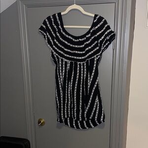 Knox Rose Black and White Striped Knit Tank Top